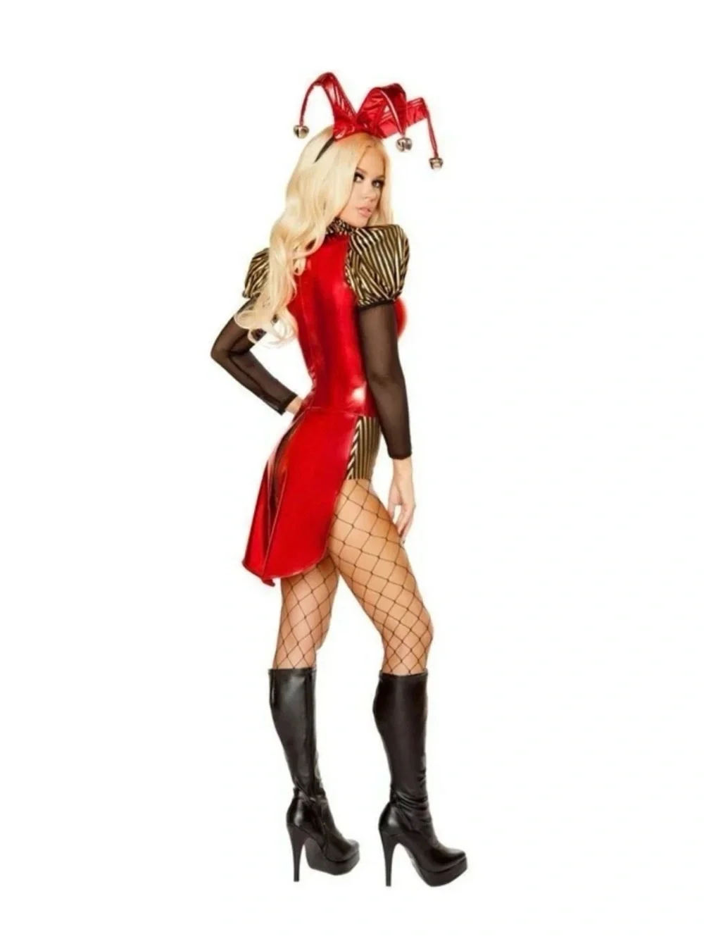 Leg Avenue Red & Gold Ringmaster Costume with Sheer Black Accents - Picture 2 of 4